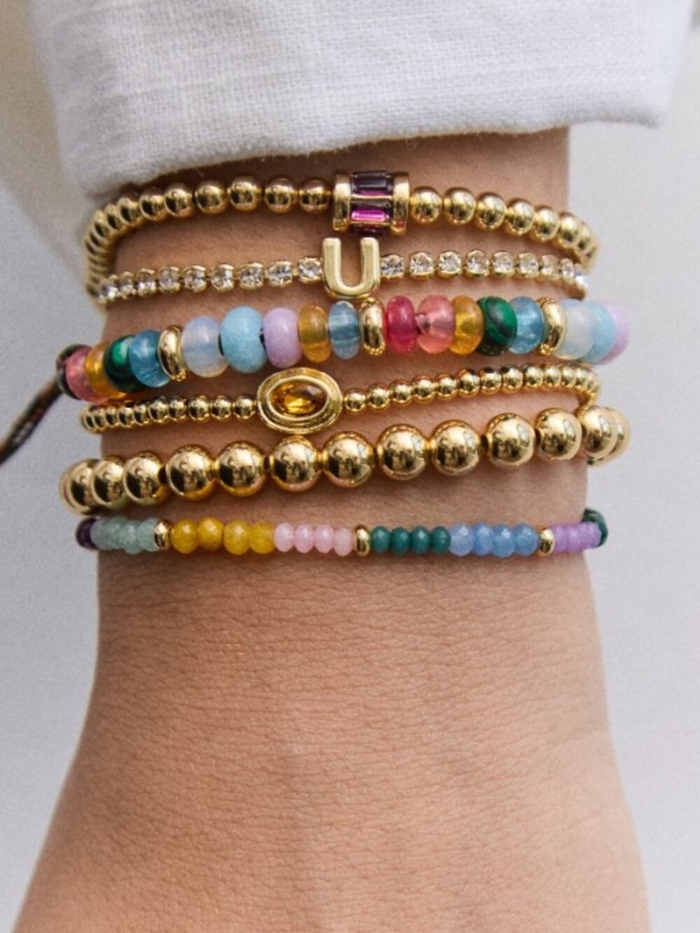 BaubleBar-Emily Semi-Precious Bracelet-Dark Multi-NWT